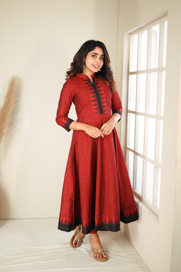 Raiza Maroon & Black Co-ord Set