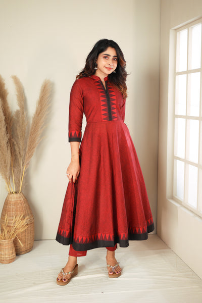 Raiza Maroon & Black Co-ord Set