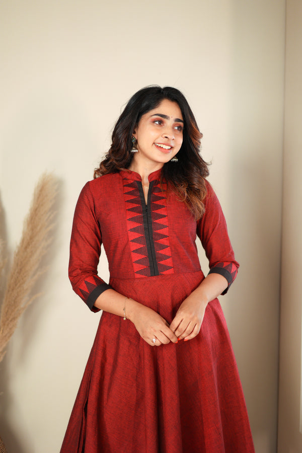 Raiza Maroon & Black Co-ord Set