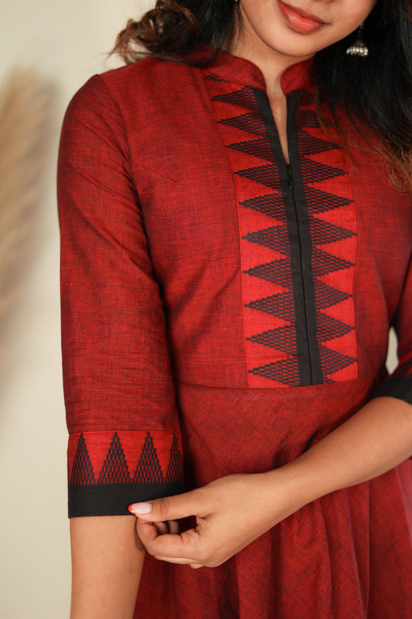 Raiza Maroon & Black Co-ord Set