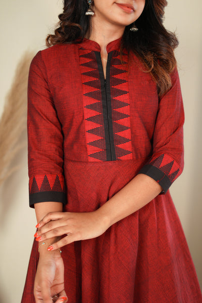 Raiza Maroon & Black Co-ord Set