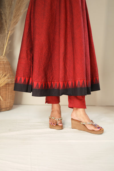 Raiza Maroon & Black Co-ord Set