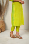 Rithi Lemon Yellow & Green Kurti Set