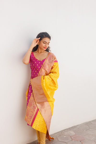 Aakruti Magenta & Yellow