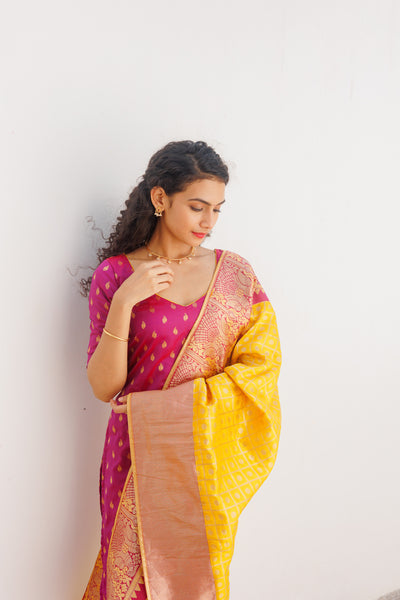 Aakruti Magenta & Yellow