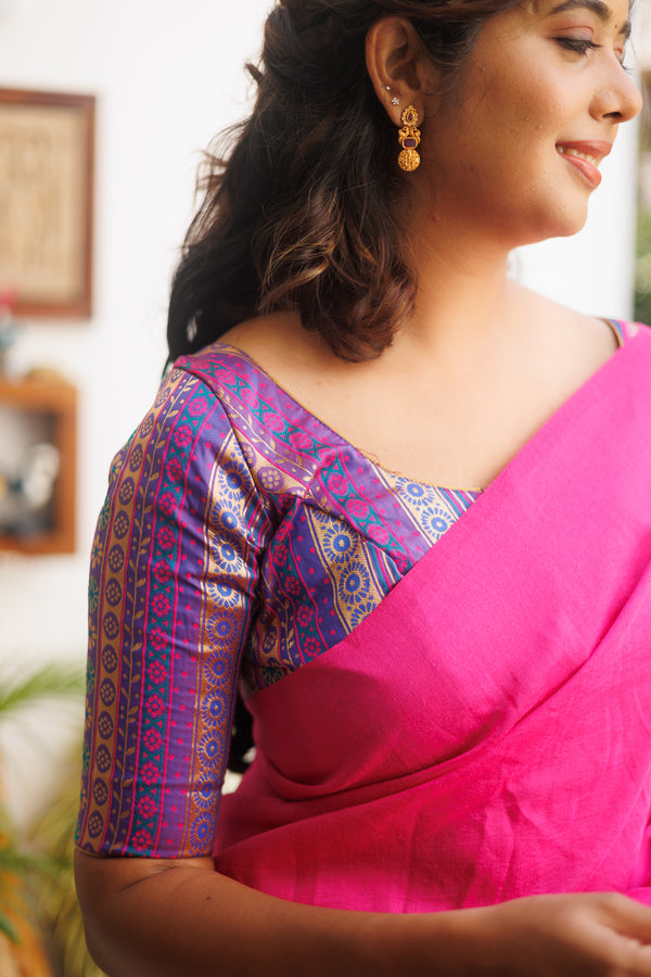 Pratiksha Violet Pink Brocade Blouse