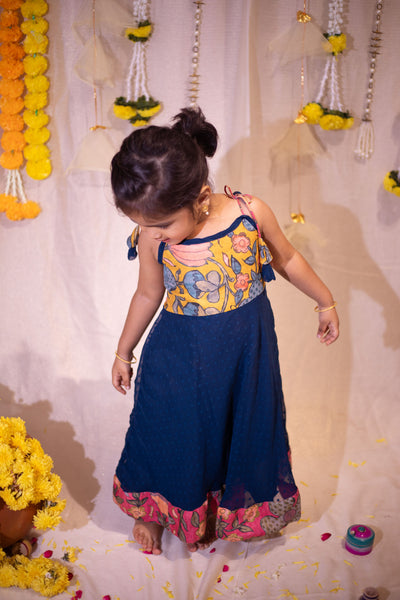 Ishani Teal with Yellow Mini