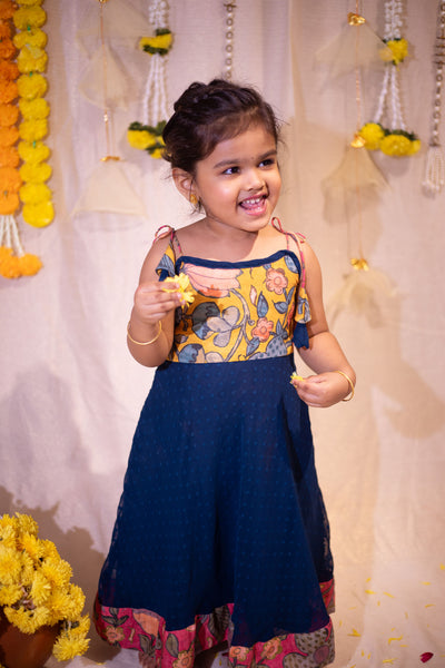 Ishani Teal with Yellow Mini