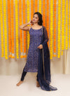 Sarika Blue Bandhini Kurti