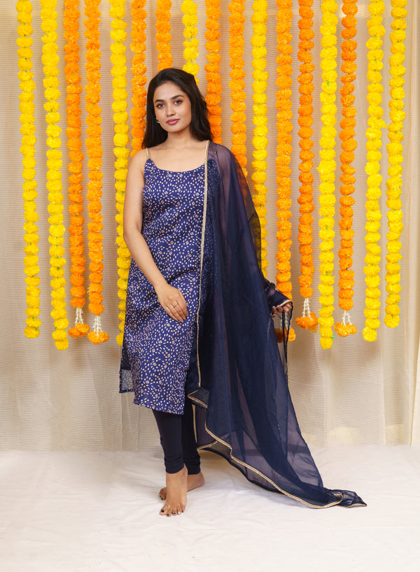 Sarika Blue Bandhini Kurti