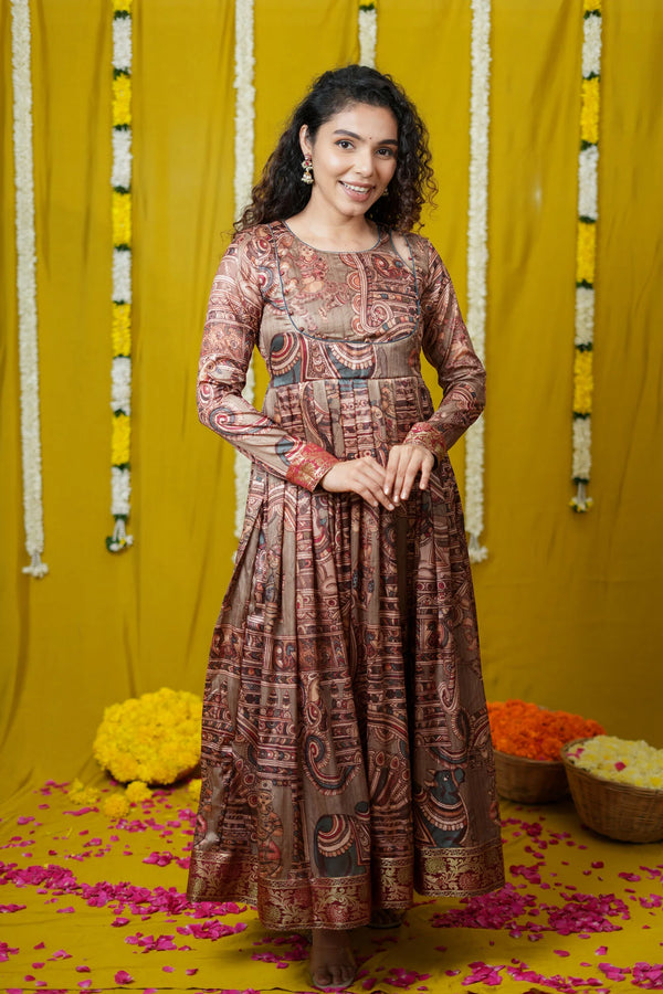 Anvi brown Maxi Dress (Set of 2)