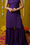 Isai Violet Kurti with Sharara (Set of 3)
