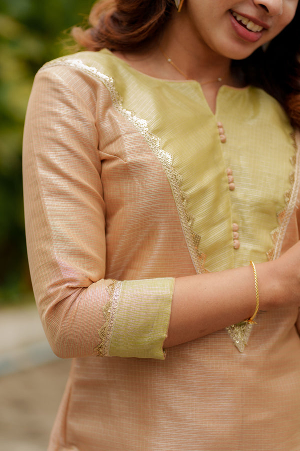 Abhinaya Beige Kurti Set