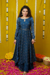 Pirainila Teal Anarkali Kurta (Set of 2)