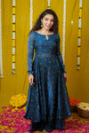 Pirainila Teal Anarkali Kurta (Set of 2)