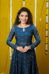 Pirainila Teal Anarkali Kurta (Set of 2)