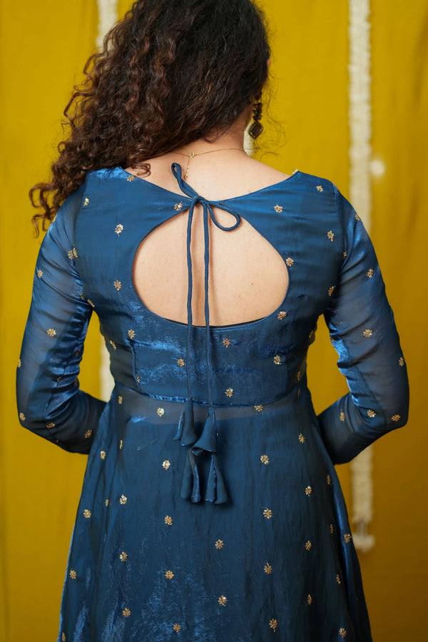 Pirainila Teal Anarkali Kurta (Set of 2)