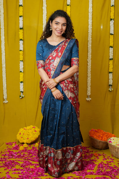 Manaswini Teal Lehenga Set