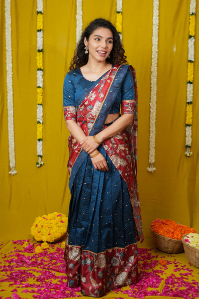 Manaswini Teal Lehenga Set