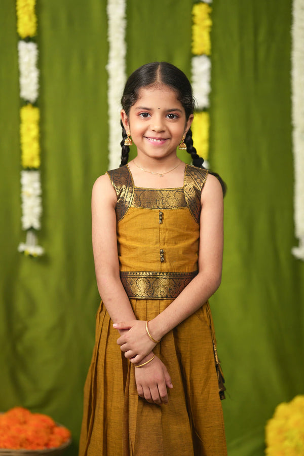 Prisha Mustard Lehenga Mini