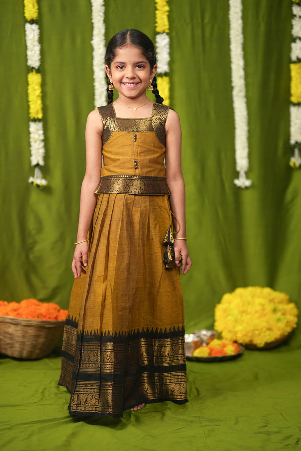 Prisha Mustard Lehenga Mini