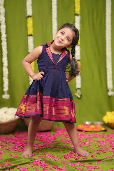 Jayanti Blue Frock Mini