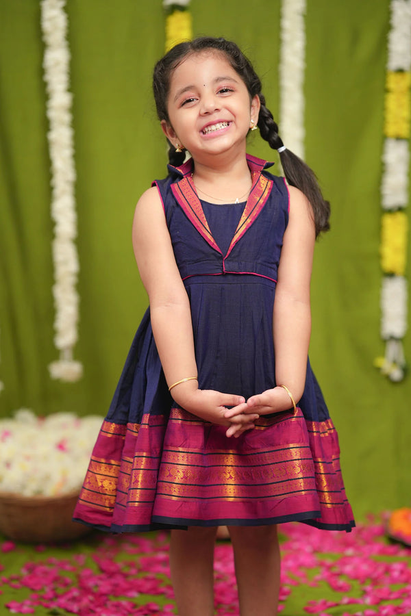 Jayanti Blue Frock Mini