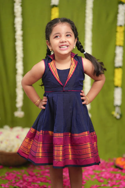 Jayanti Blue Frock Mini