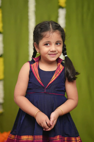 Jayanti Blue Frock Mini