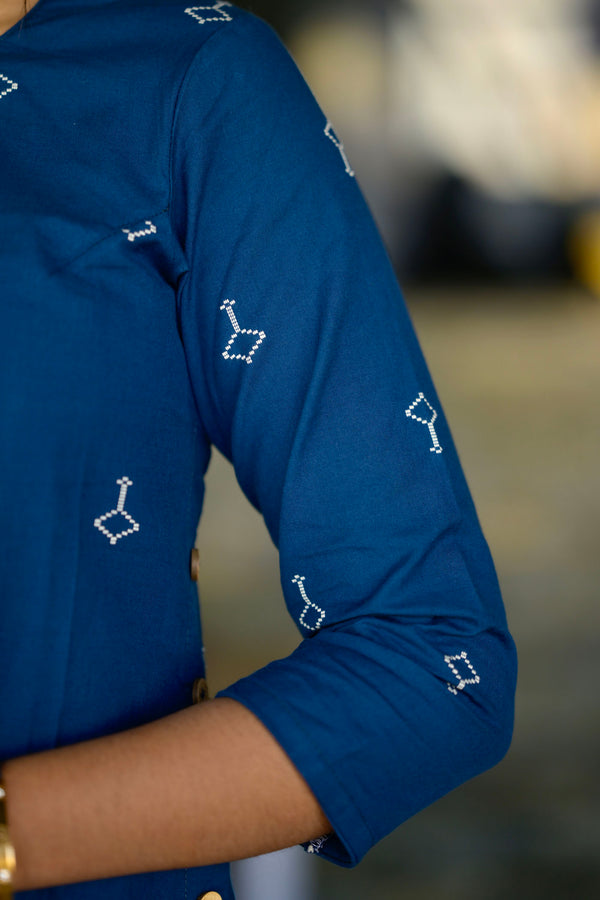 Pranjal Navy Blue Kurta Set