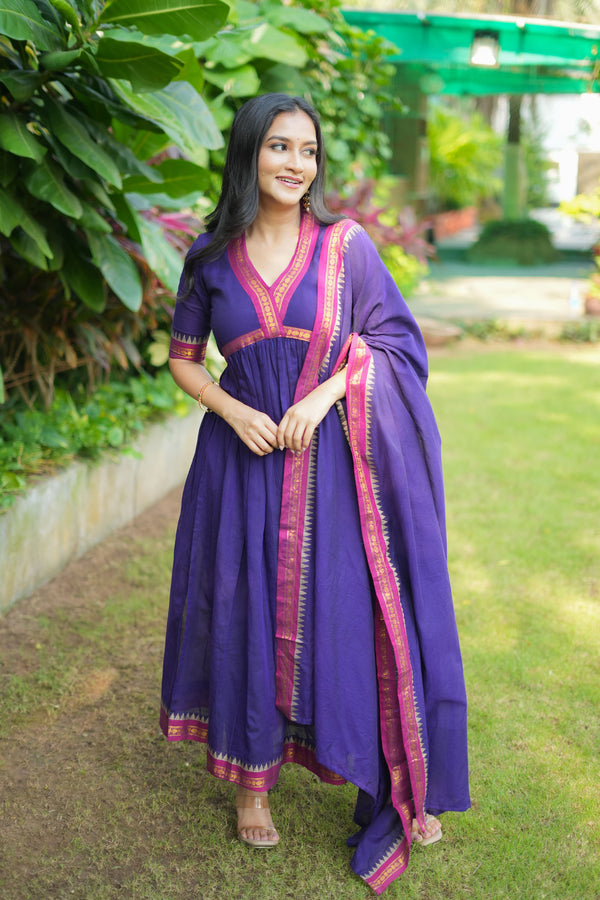 Avanti Royal Purple Anarkali Kurta Set