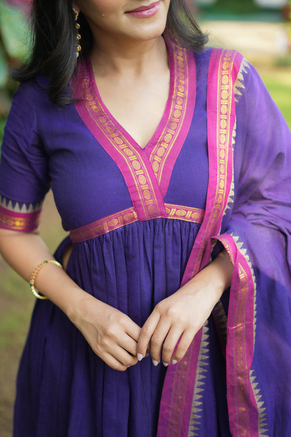Avanti Royal Purple Anarkali Kurta Set