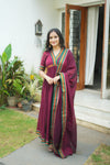 Avanti Maroon Anarkali Kurta Set