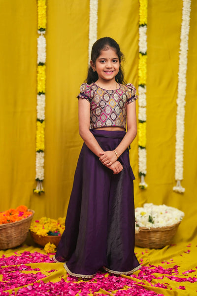 Tashi Purple Croptop Skirt Mini
