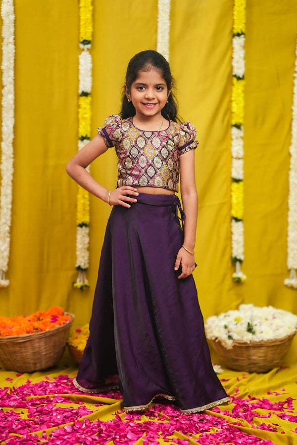 Tashi Purple Croptop Skirt Mini