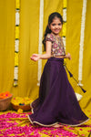 Tashi Purple Croptop Skirt Mini