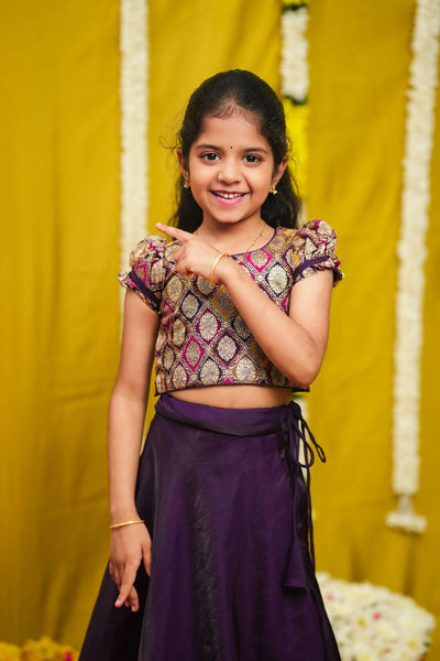 Tashi Purple Croptop Skirt Mini