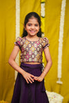 Tashi Purple Croptop Skirt Mini