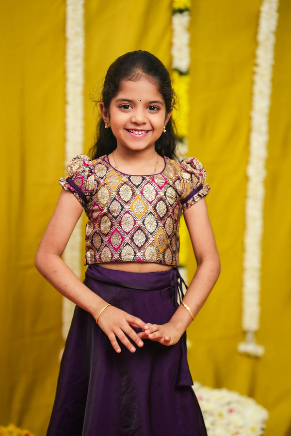 Tashi Purple Croptop Skirt Mini