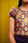 Tashi Purple Croptop Skirt Mini
