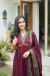 Avanti Maroon Anarkali Kurta Set