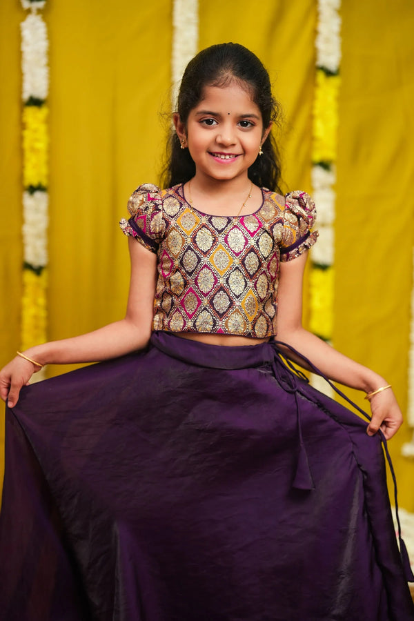 Tashi Purple Croptop Skirt Mini