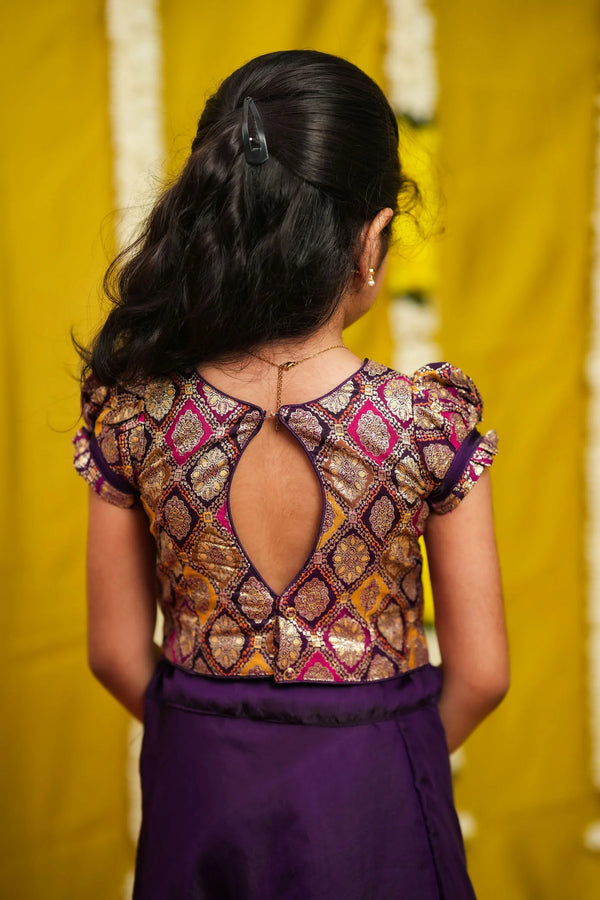 Tashi Purple Croptop Skirt Mini