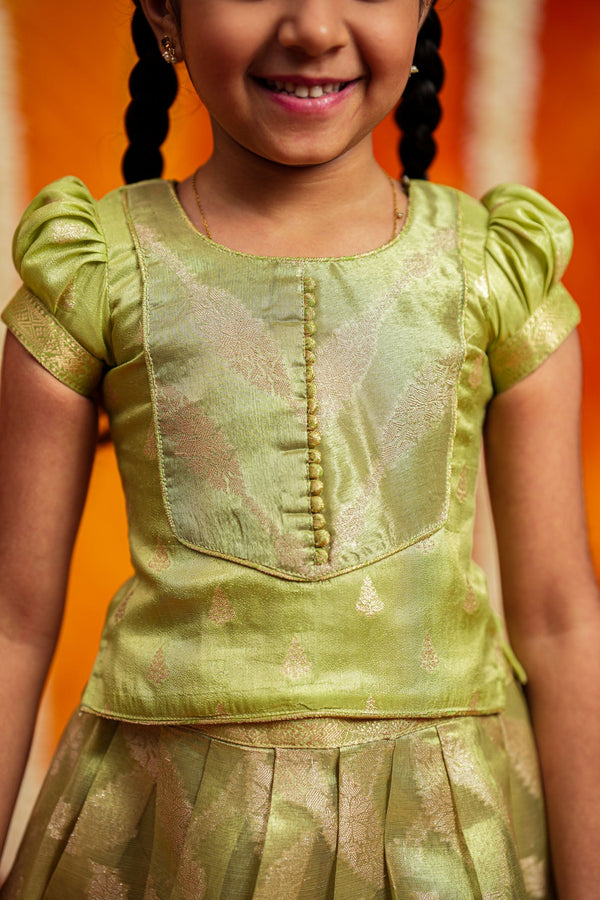 Aalaya Green organza lehenga Mini