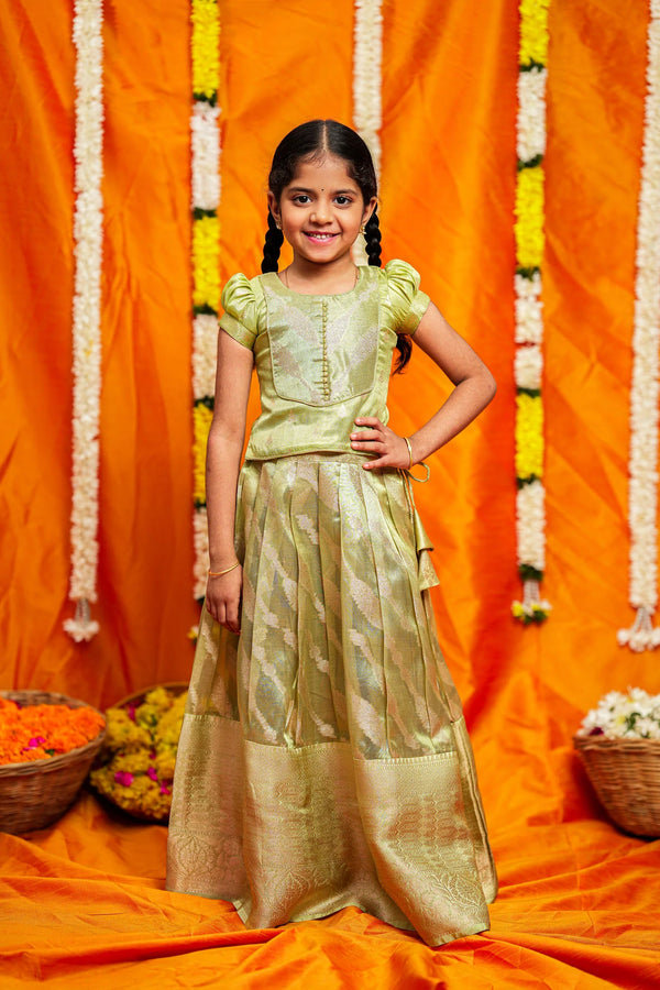 Aalaya Green organza lehenga Mini