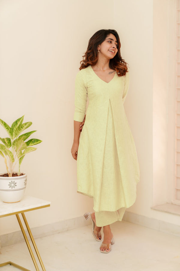 Charu Cream Kurti Set