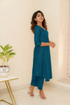 Charu Teal Kurti Set