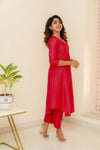 Charu Coral Pink Kurti Set