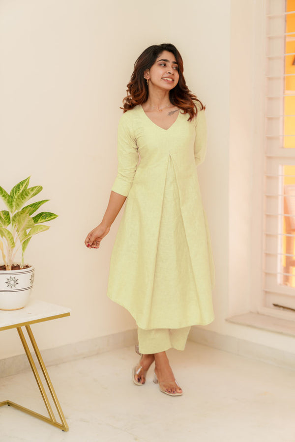 Charu Cream Kurti Set