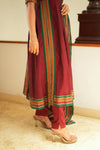 Yashika Maroon with Green Handloom Cotton Kurta Set